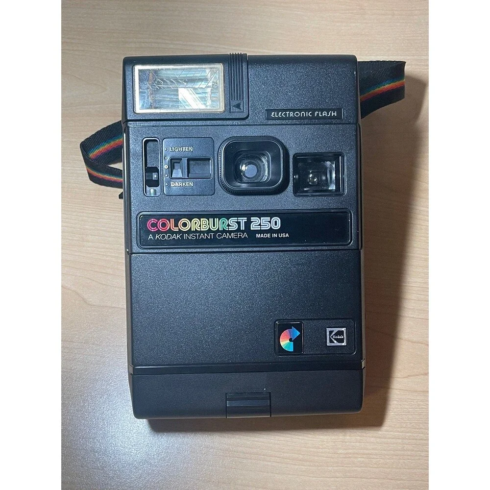 Vintage Camera 1979 Colorburst 250 Kodak Instant Camera w Original Rainbow Strap